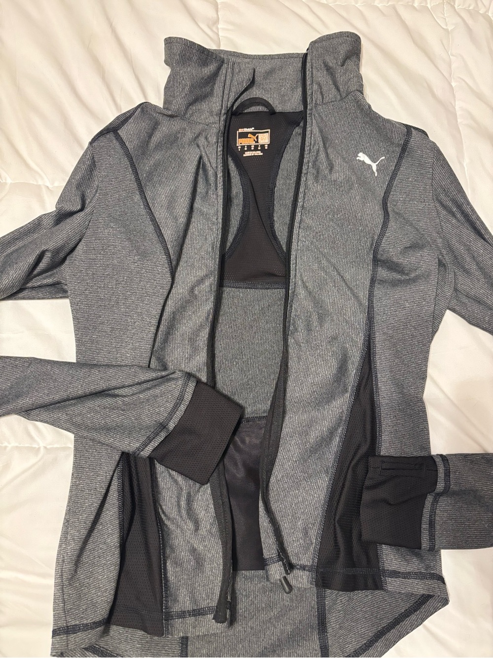 Puma Women’s Gray Zip-Up Bomber Jacket